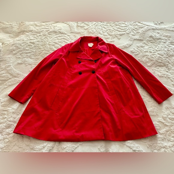 ALICE & UO MINT CONDITION COTTON SWING TRENCH SZ LARGE IN PEONY RED - Picture 4 of 8
